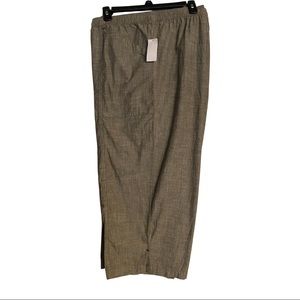 NWT Laura Scott Cotton Pull On Elastic Waist Sage Color Pants 2X